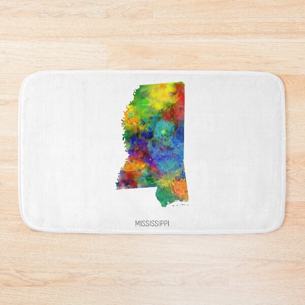 Artikelvorschau, Mississippi Watercolor Map entworfen und verkauft von ArtPrints.