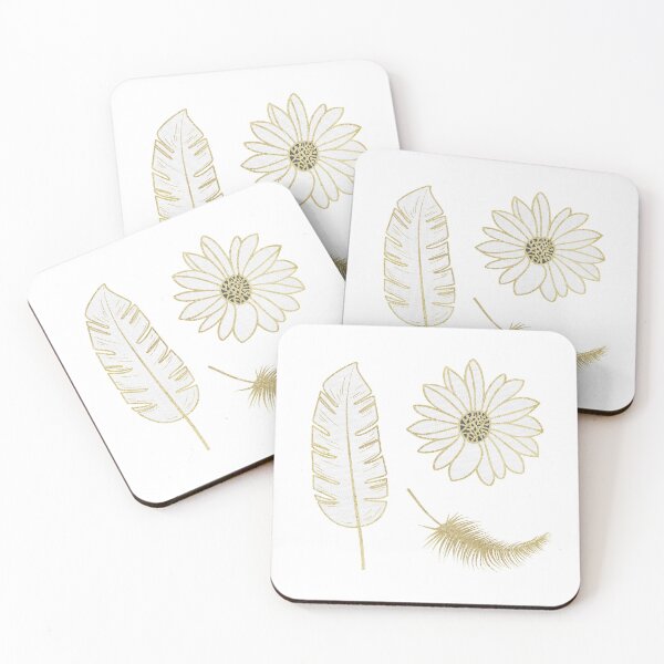 Item preview, Elegant White & Gold Floral Cotton Texture Design designed and sold by anisgott.