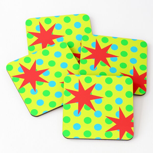Item preview, Two Red Stars on Yellow designed and sold by GEOMETRIC ART .