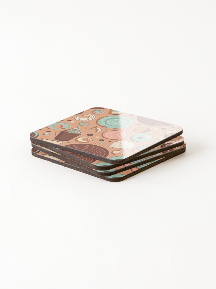 Thumbnail 4 of 5, Coasters (Set of 4), Choco Pattern designed and sold by uniqueD.