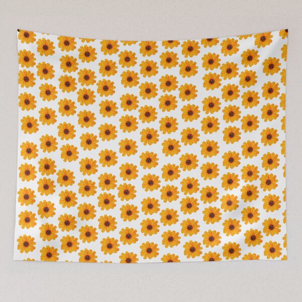 Artikelvorschau, Orange Gänseblümchen-Blüten-Blumenillustrations-Muster. entworfen und verkauft von PlantKind.