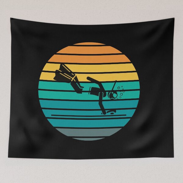 Item preview, Underwater Hockey with retro sunset designed and sold by aliveinmiddle.
