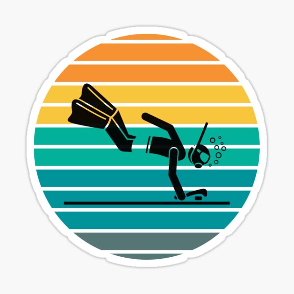 Item preview, Underwater Hockey with retro sunset designed and sold by aliveinmiddle.