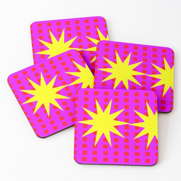 Item preview, Two Yellow Stars on Squares designed and sold by GEOMETRIC ART .