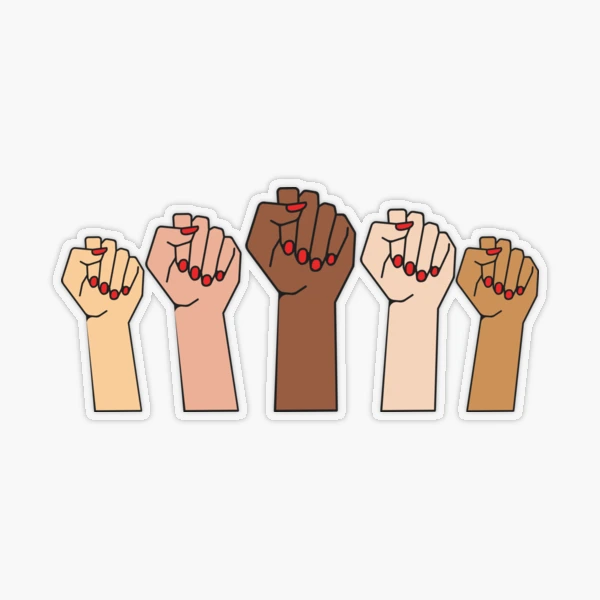 FISTS UP - POWER TO THE GIRLS - Black Lives Matter Sticker for