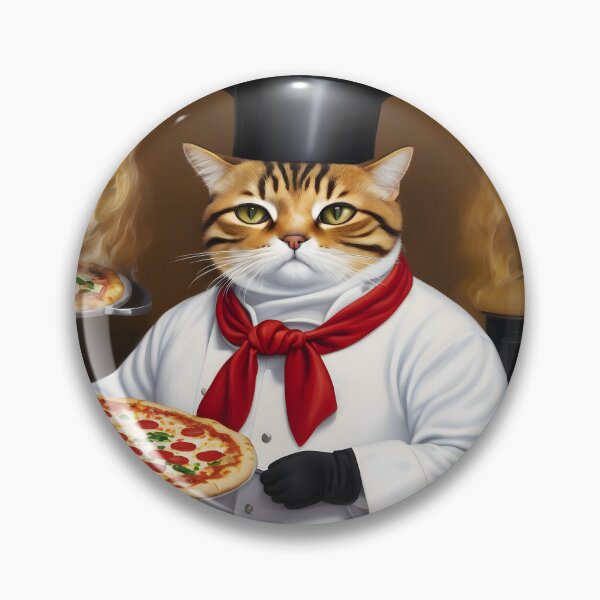 Item preview, Chonky Cat as a Chef Baking Pizzas - Painting designed and sold by Aaron2610.