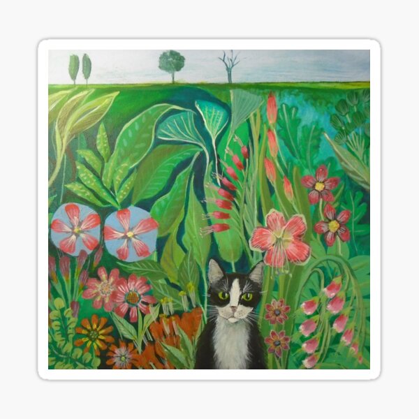cat in the garden Sticker