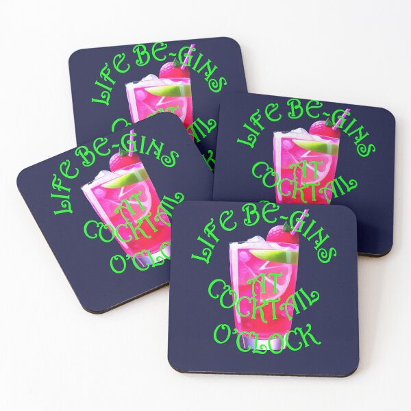 Item preview, Life Be Gins At Cocktail OClock Gin Pun Fun designed and sold by taiche.