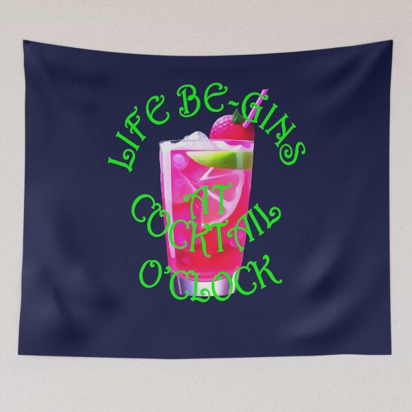 Item preview, Life Be Gins At Cocktail OClock Gin Pun Fun designed and sold by taiche.