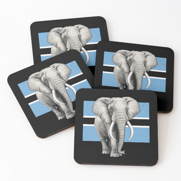 Item preview, Elephant Flag of Botswana designed and sold by NicGrayGraphic.