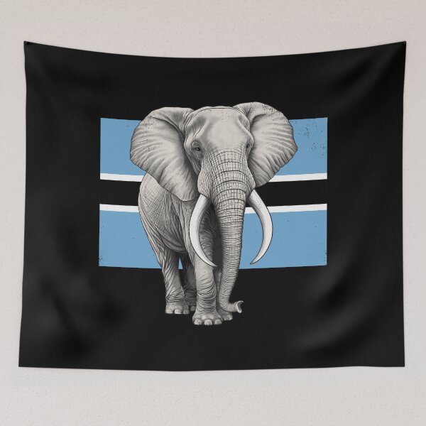 Item preview, Elephant Flag of Botswana designed and sold by NicGrayGraphic.