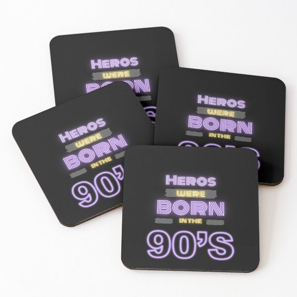 Item preview, Retro Neon Writing ,,Heros were born in the 90s" designed and sold by FoxyDGR.