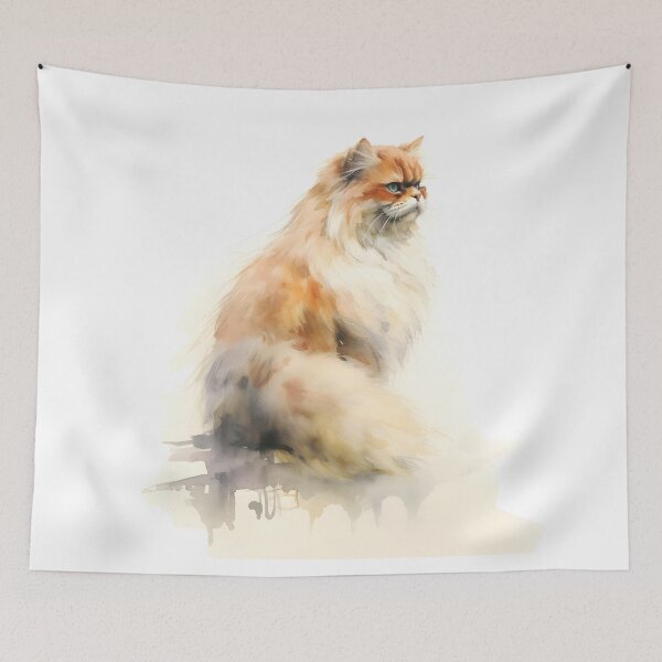 Aperçu de l'œuvre Chat persan effet aquarelle créée et vendue par RAndG.