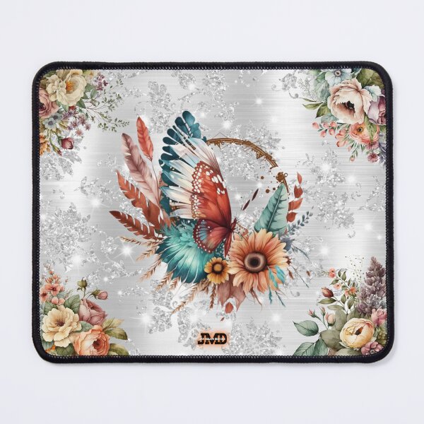 Item preview, Floral Butterflies on Sparkly Silver Backgrounds 12 of 12 designed and sold by Jenson Major.