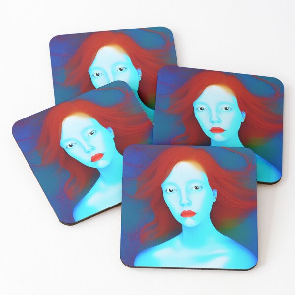 Item preview, Blue skin Red head Mermaid designed and sold by sadconfusedmoon.