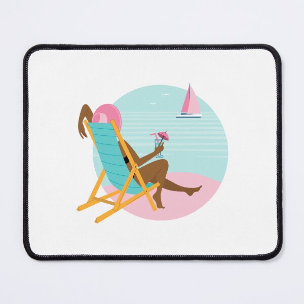 Item preview, Woman in sun lounger on the beach in summer designed and sold by ElenaKud.