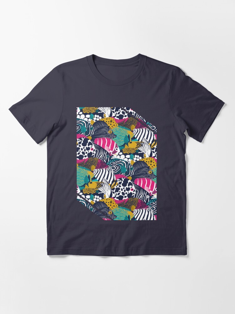 So-fish-ticated pattern clash // oxford navy blue fuchsia pink red