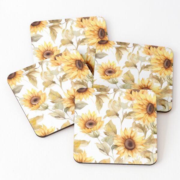 Item preview, Watercolor sunflowers - floral pattern designed and sold by ZolwPodroznik.
