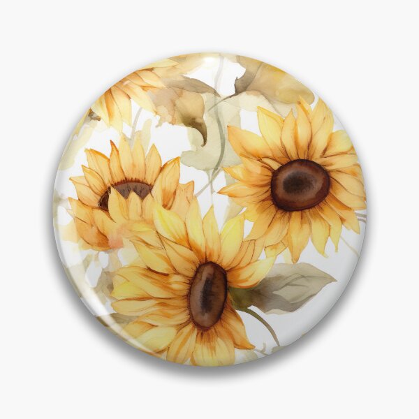 Item preview, Watercolor sunflowers - floral pattern designed and sold by ZolwPodroznik.