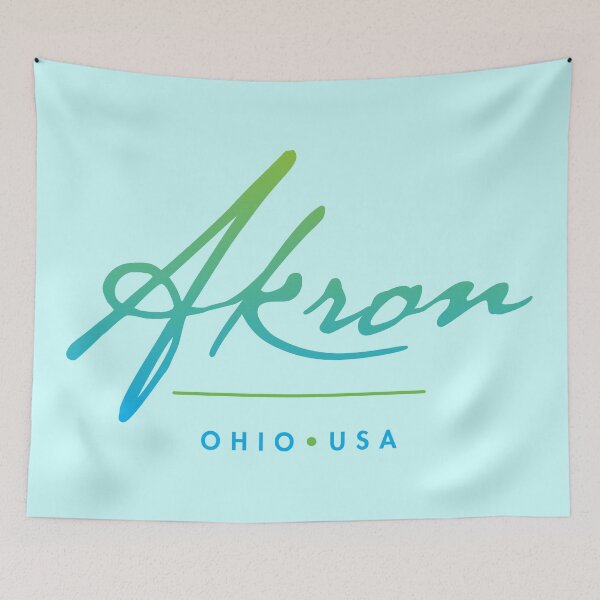 Item preview, Akron Ohio Typographic Design designed and sold by Futurebeachbum.