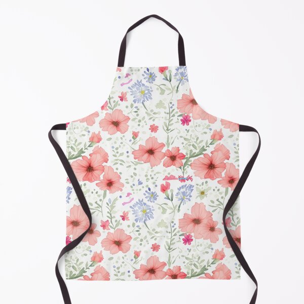 Item preview, blue and red flowers on a light background pattern pppy designed and sold by jkrphoto.