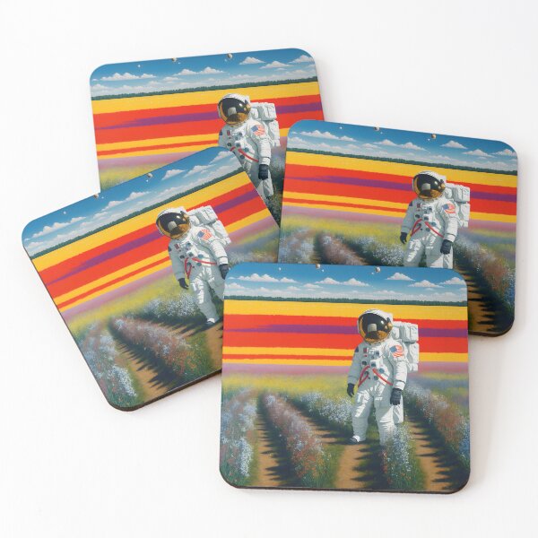 Item preview, Surreal Painting of an Astronaut in a Vibrant Wildflower Field - Painting designed and sold by Aaron2610.