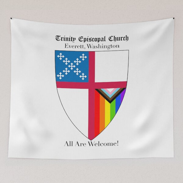 Item preview, Trinity Episcopal Church + Everett, Washington + All Are Welcome! - Progressive Flag Shield Translucent #2a designed and sold by litmusician.