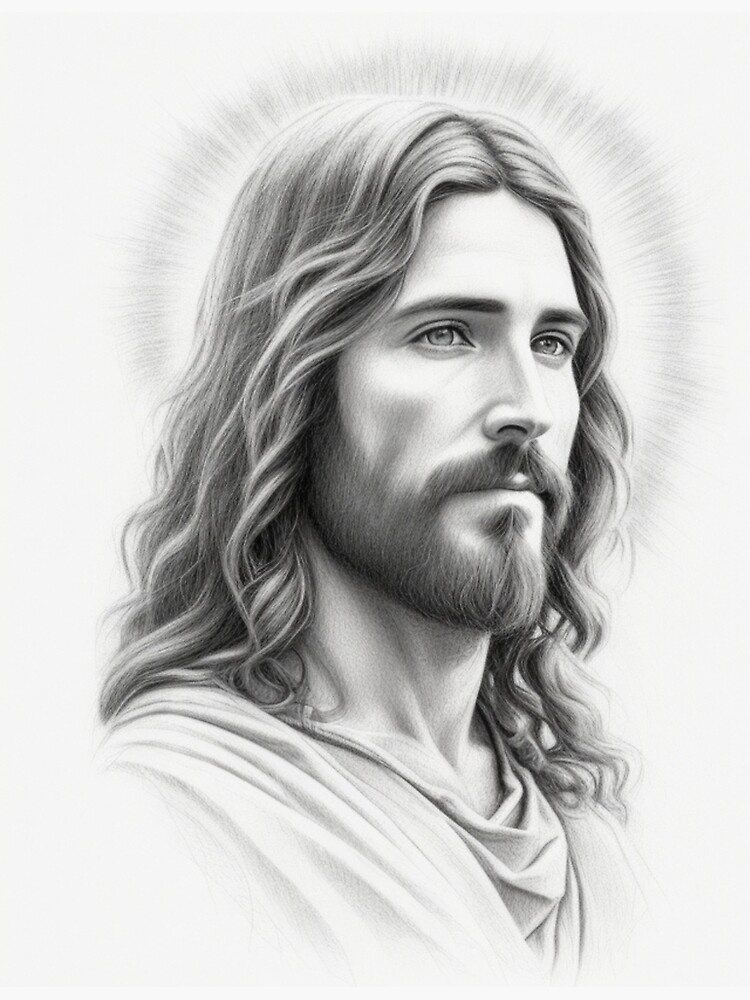 Jesus Christ Drawing. Greeting Card by Tom Hill