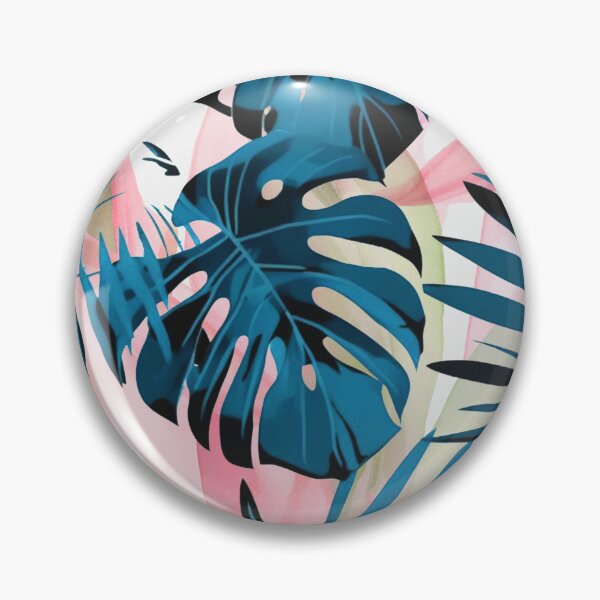 Item preview, Tropical Leaves in Dark Blue, Coral and Pale Green designed and sold by Monochrome-Dog.