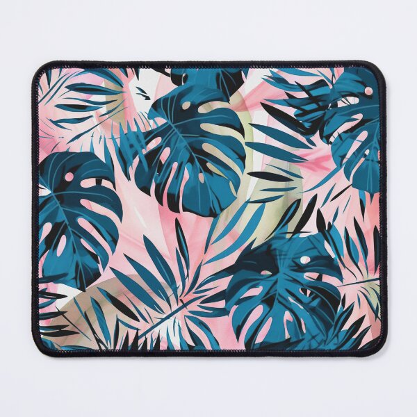 Item preview, Tropical Leaves in Dark Blue, Coral and Pale Green designed and sold by Monochrome-Dog.