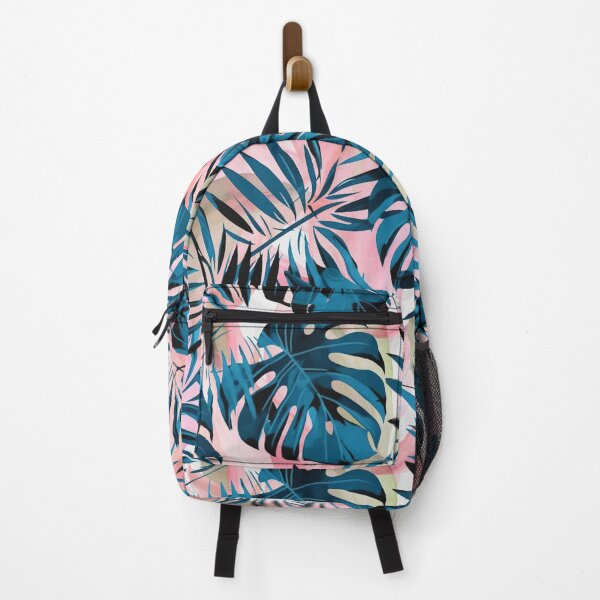 Item preview, Tropical Leaves in Dark Blue, Coral and Pale Green designed and sold by Monochrome-Dog.