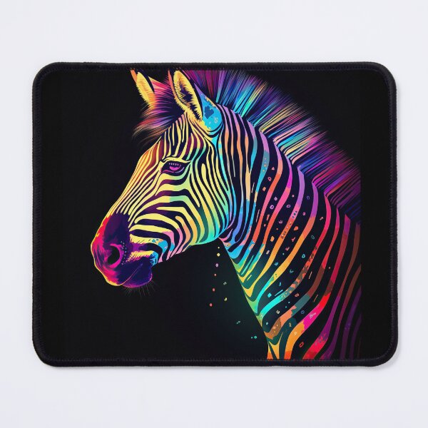 Item preview, Colorful Zebra on black background designed and sold by ruvida.