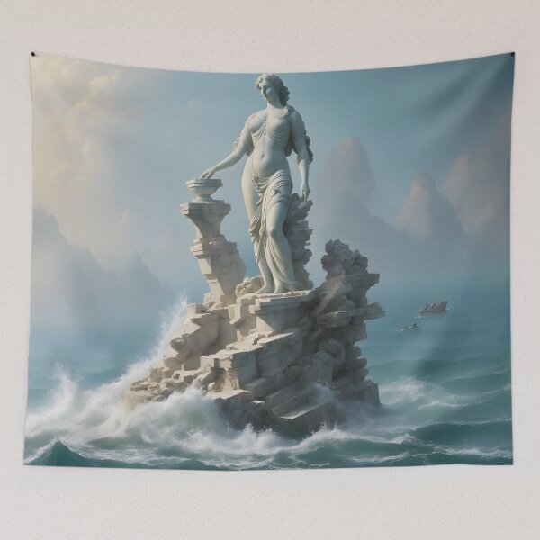 Item preview, Female Roman Statue in Ocean - Painting designed and sold by Aaron2610.