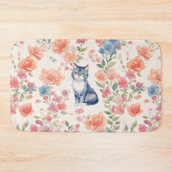 Item preview, "Cat Watercolor Pattern with Vector Art" designed and sold by OasisOfGraphics.