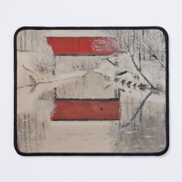 Item preview, Slaughterhouse Covered Bridge in Winter designed and sold by jackmckenzieart.