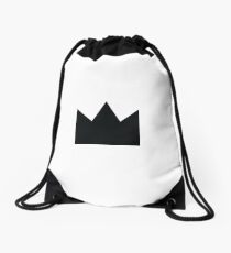 Black Crown Drawstring Bag