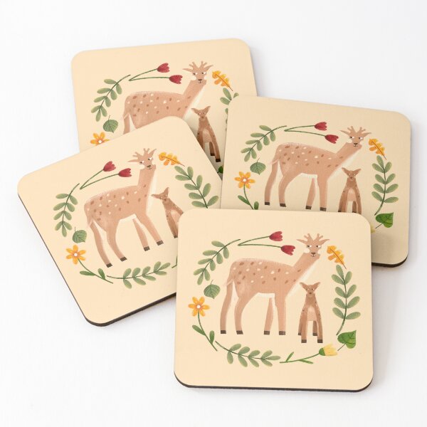 Item preview, Deer and flowers designed and sold by Evartfinds.