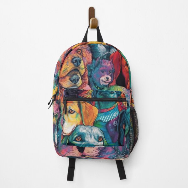 Item preview, mix of many dogs of different breeds, psychedelic style designed and sold by ruvida.