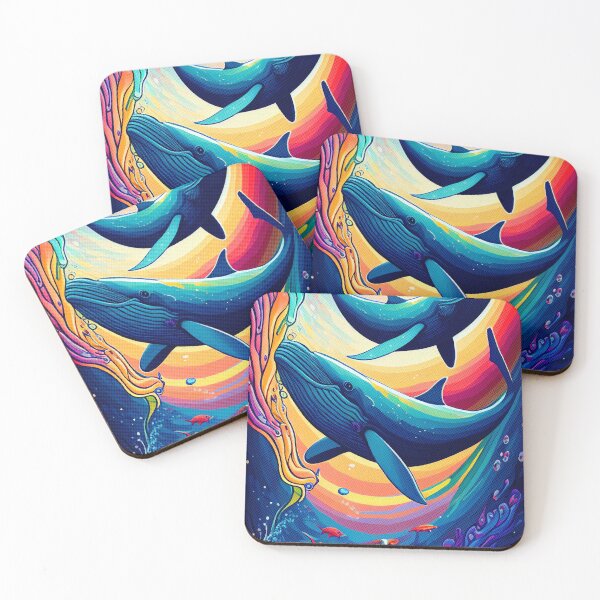 Item preview, Vibrant Whales Fantasy Underwater Art designed and sold by madtoyman.