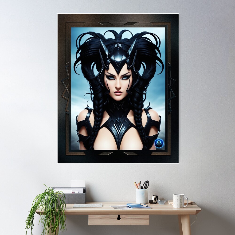Portrait Of Brazalia Donicus AI Concept Art by Xzendor7 - Beautiful Chieftain Of The Heraclius 2 A Stunning Portrait Of Brazalia Donicus Chieftan Of The Herclius AI Concept Art by Xzendor7 Wall Decor Poster