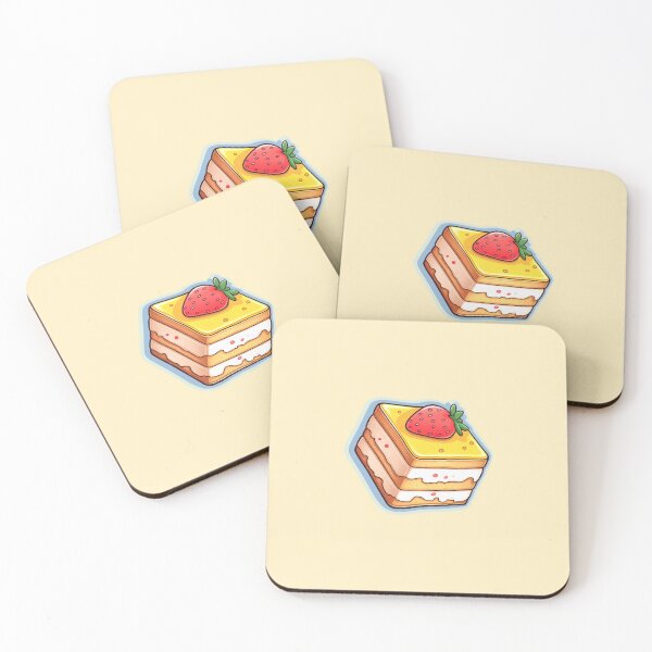 Item preview, Cute Vanilla Cream Strawberry Sponge Cake Design for Dessert Lovers designed and sold by Stickerchef.