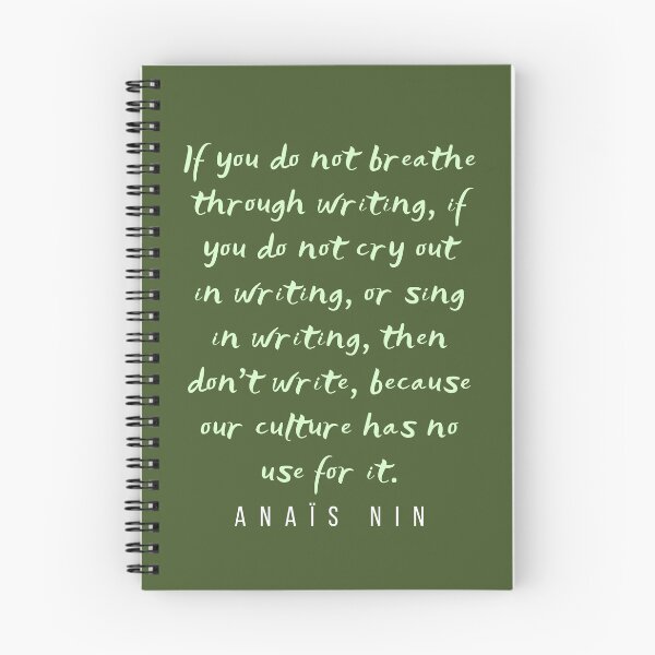 Item preview, Anaïs Nin quote: If you do not breathe through writing.... designed and sold by artbleed.