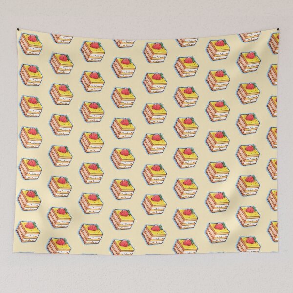 Item preview, Cute Vanilla Cream Strawberry Sponge Cake Design for Dessert Lovers designed and sold by Stickerchef.
