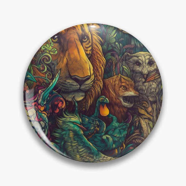 Item preview, strange jungle animals mixed in a psychedelic background designed and sold by ruvida.