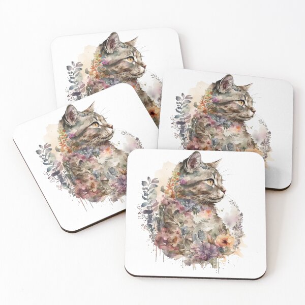 Item preview, floral cat designed and sold by BYNDART.