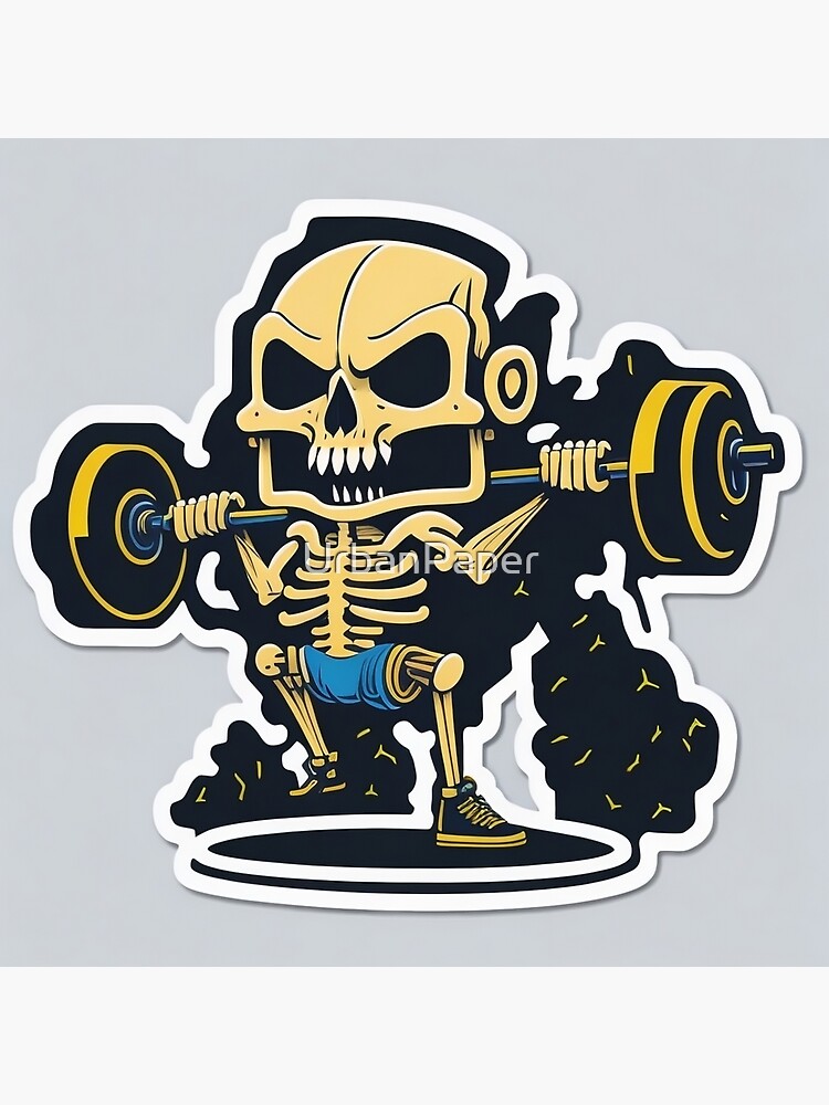 Skeleton Weightlifting Workout Gifts Sticker for Sale by KingMasterStore