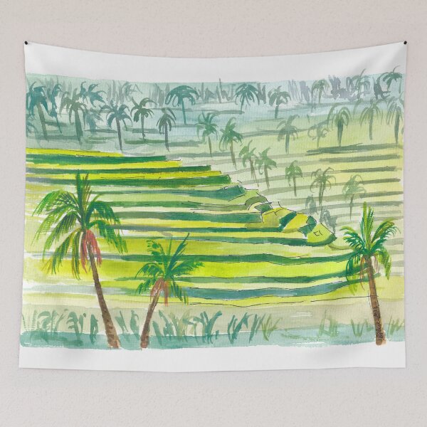Item preview, Picturesque Green Bali Rice Terraces designed and sold by artshop77.