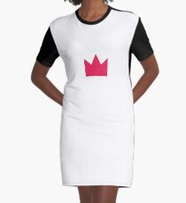 Pink Crown Graphic T-Shirt Dress