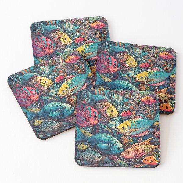 Item preview, psychedelic fishes designed and sold by ruvida.