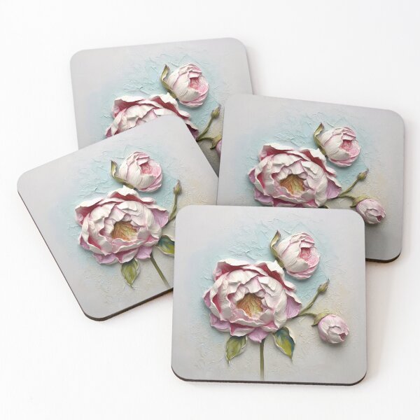 Item preview, 3D Pastel flowers - textured painting 1 designed and sold by Art by Lilia.